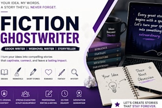 be your fiction ghostwriter, ebook writer, ghostwrite your webnovel