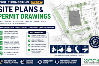 civil engineering site plans permit drawing in new jersey new york arizona ca nc