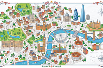 design interactive tourist map, travel rout maps, city attraction map, event map