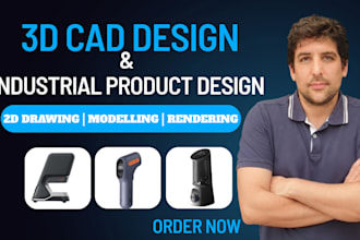 3d cad design, 3d cad model, 3d product rendering and industrial product design
