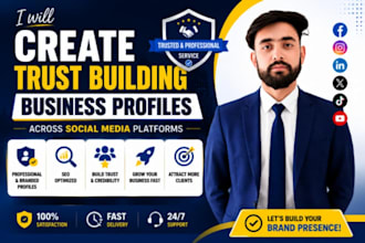 set up trust building business profiles across social platforms
