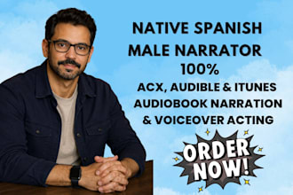 record a native spanish deep male voiceover, male spanish audiobook narrator