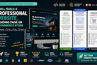 build a professional website, landing page or ecommerce store