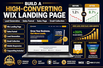 build high converting wix landing page, sales funnel and lead genera