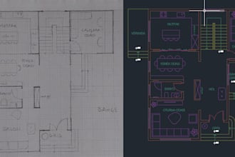 convert PDF or sketch to autocad dwg