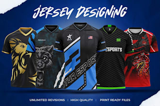 design sublimation football jersey tshirt esports sports club logo design print