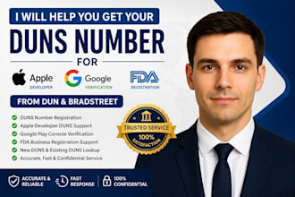 help with d u n s number for apple, google, and fda form dun bradstreet
