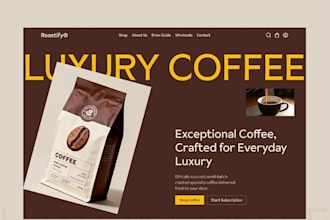 design a coffee shopify store, shopify website, and coffee dropshipping store