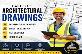 draft architectural drawings structural design mep drawings and house plans