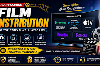 distribute your film on filmhub, amazon prime, apple TV, tubi and roku