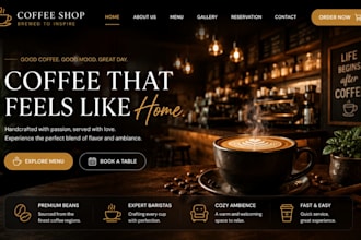 create a responsive coffee shop website