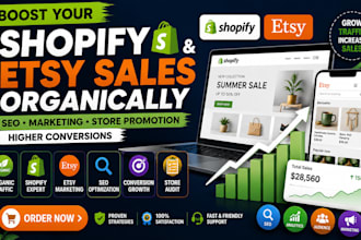 ecommerce marketing promotion for shopify etsy shop to boost organic conversion