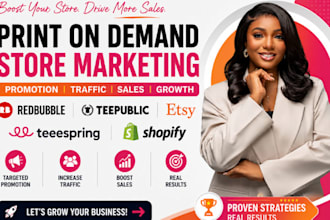 do redbubble, teepublic, etsy link, teespring promotion, shopify store marketing