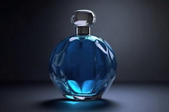 design 3d perfume bottle, luxury packaging and product rendering