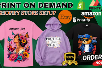 design custom tshirt shopify pod store printful printify etsy pod store design