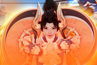 create a 3d overwatch youtube thumbnail