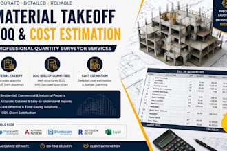 do material takeoff, boq and cost estimation as a quantity surveyor