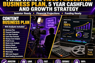write a video production business plan, 5 year cashflow and growth strategy