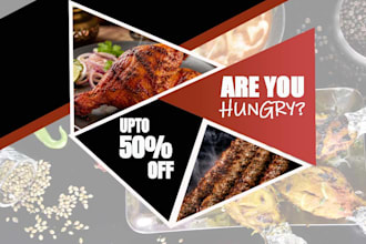create modern food and restaurant instagram posts and banners