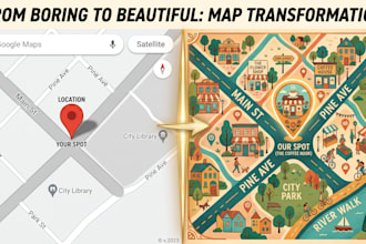 design custom isometric interactive map illustration, wedding, event, resort map