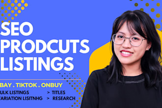 do ebay product SEO listing, product listing for dropshipping