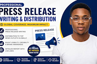 write and distribute press release globally on top news sites