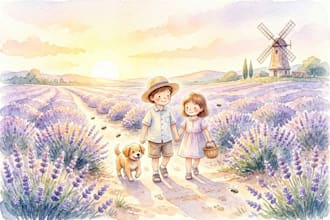 create whimsical watercolor childrens book illustrations