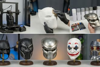 3d print and paint 3d custom cosplay mask, 3d anime helmet, oni mask commission