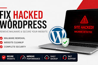 fix hacked wordpress website, remove malware and secure it