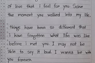 write anything with my handwriting specially cursive letter