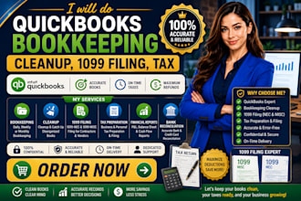 do quickbooks bookkeeping cleanup, 1099 filing and tax