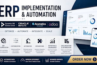 implement, customize and automate dynamics 365, netsuite, odoo erp
