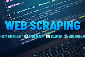 do web scraping data extraction, enrichment in python scrapy selenium octoparse