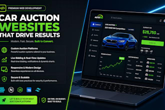 develop a custom car auction website and vehicle bidding app
