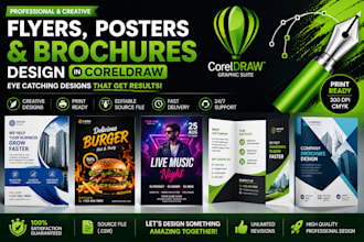 design eye catching flyers, posters, brochures, in coreldraw