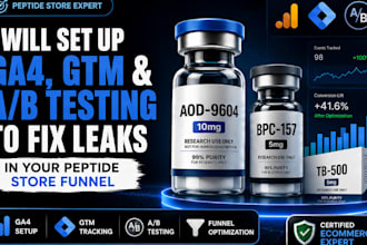 set up ga4, GTM and ab testing to fix leaks in your peptide store funnel
