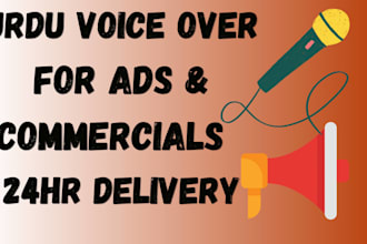 do urdu hindi voice over for ads in 24hr