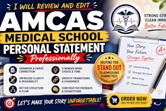 review and edit amcas medical school personal statement professionally
