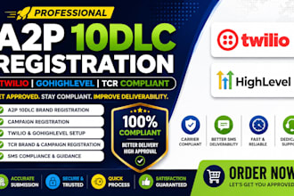 register your a2p 10dlc brand campaign for twilio and gohighlevel