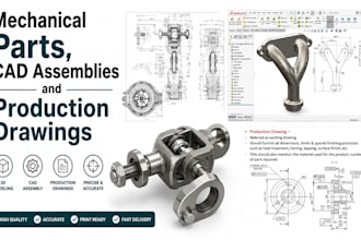 design mechanical parts cad assemblies and production drawings