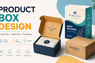 design product box packaging, mailer box and amazon box