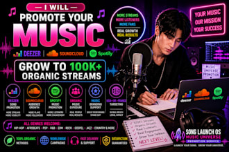promote deezer song grow to 100k streams soundcloud organic music promotion