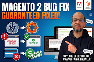 do magento 2 bug fix, resolve errors