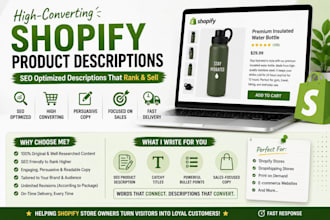 write SEO optimized shopify product descreptions