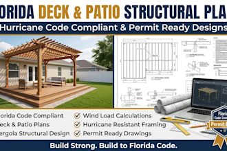 florida code compliant deck and patio structural plans