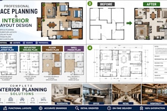 design space planning, interior layouts, furniture plans, ceiling plans