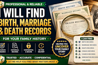 find birth, marriage and death records for your family history