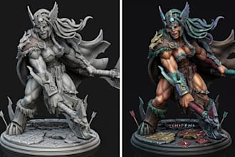 3d print and paint custom miniatures, warhammer, anime figures and resin models