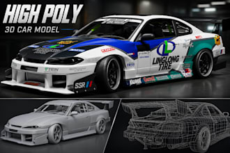 create ultra realistic high poly 3d car models for games and rendering