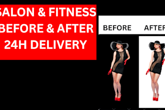 design professional salon and fitness before after graphics